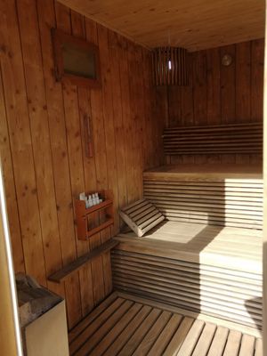 Sauna woodwork detail
