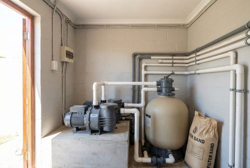 Pool pump and filter room